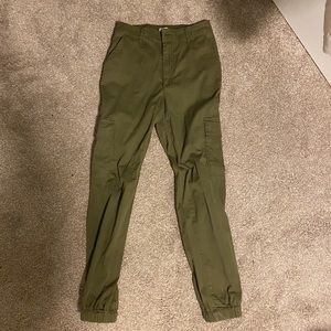 Garage army green cargo joggers